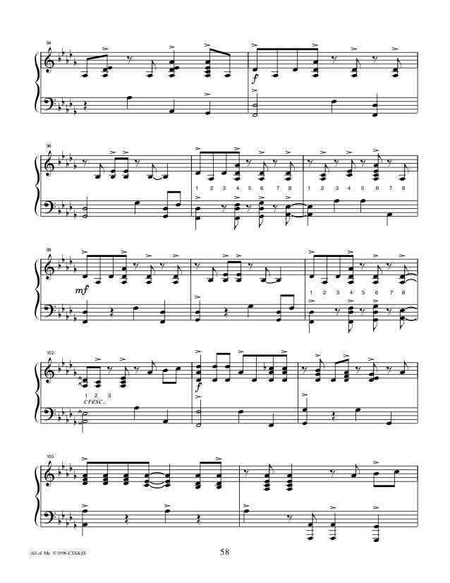 all of me piano notes