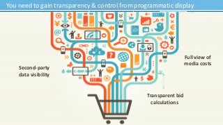 You need to gain transparency & control from programmatic display 
Transparent bid 
calculations 
Second-party 
data visib...