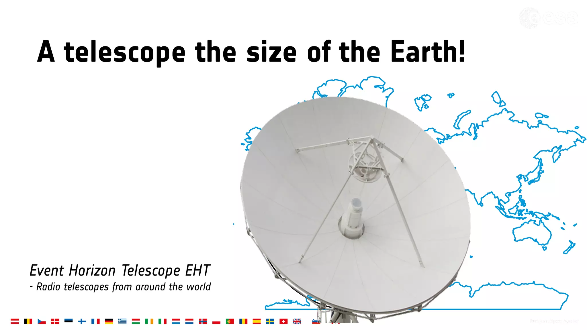 A telescope the size of the Earth!
Event Horizon Telescope EHT
- Radio telescopes from around the world
 