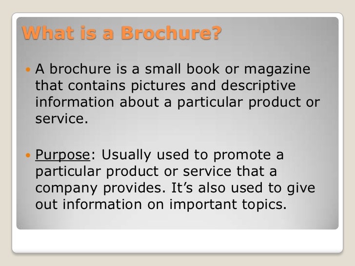 what is a brochure