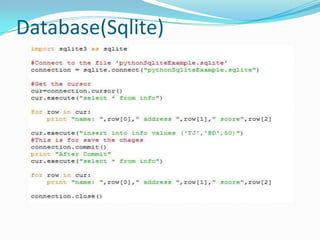 Database(Sqlite)
 