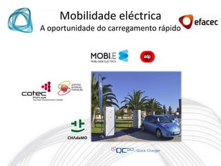 Mobilidade eléctrica
A oportunidade do carregamento rápido




                        - Quick Charger
 