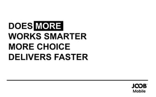 DOES MORE
WORKS SMARTER
MORE CHOICE
DELIVERS FASTER
 