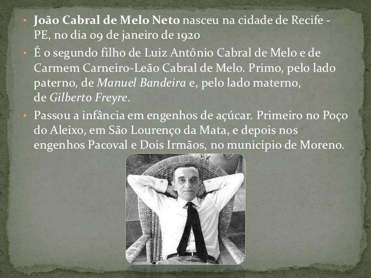 Leia O Que Disse Joao Cabral De Melo Neto