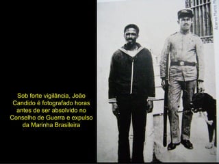 Sob forte vigilância, João Candido é fotografado horas antes de ser absolvido no Conselho de Guerra e expulso da Marinha Brasileira 