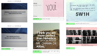 VOCÊ MEANS YOU

Hidrocor sobre papel.

5W1H

Puxa-saco.
ENGLISH X PORTUGUÊS_BR

Cartaz.

ME CHAMA DE ARIAL

Internvenção digital
retirada de tumblr.

sobre

imagem

digital

Impressão em papel sulfite 30 x 40 cm

 