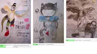 ANJO

S/
CAPA DE
DIÁRIO

2010 50 X 70 cm

Grafite, carvão, nanquim, hidrocor, caneta
esferográfica, pastel oleoso e tinta acrílica
sobre papel.

TÍTULO

2010 30 X 40 cm

Carvão sobre papel.

2009 70 X 100 cm

Carvão sobre papel.

 