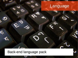 Language
Back-end language pack
 