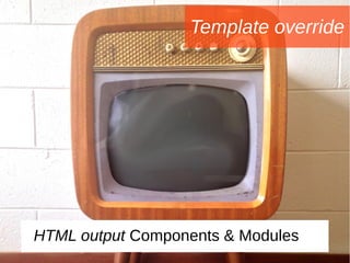 Template override
HTML output Components & Modules
 