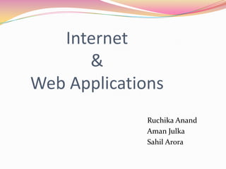 Internet & Web Applications RuchikaAnand AmanJulka SahilArora 
