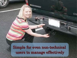 Simple for even non­technical 
     users to manage effectively
                   
 