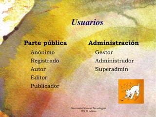 Gratuito CMS Content Management System (sistema de manejo de contenidos) 