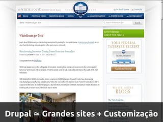 Drupal ≃ Grandes sites + Customização
 