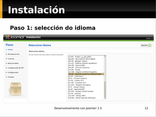 Instalación Paso 1: selección do idioma  