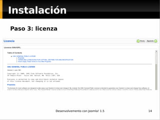 Instalación Paso 3: licenza 