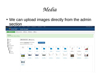 Media
➔ We can upload images directly from the admin
section
 