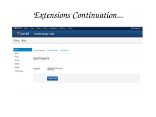 Extensions Continuation...
 