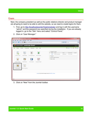 Joomla 15 Quickstart