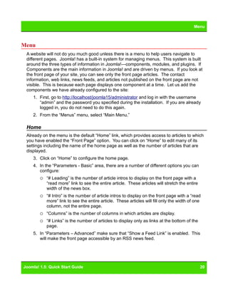 Joomla 15 Quickstart