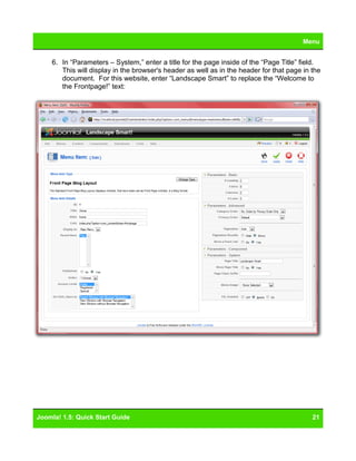 Joomla 15 Quickstart
