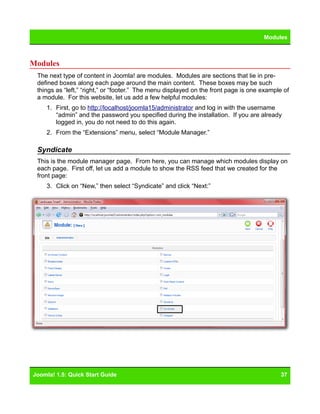 Joomla 15 Quickstart