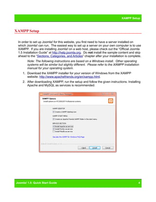 Joomla 15 Quickstart