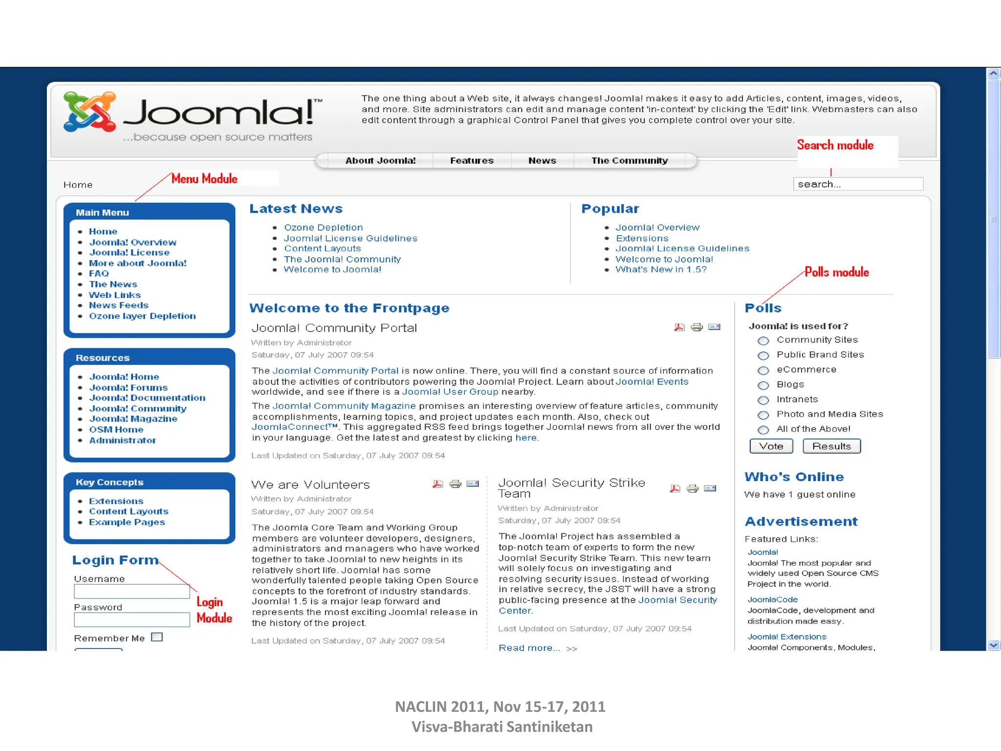 NACLIN 2011, Nov 15-17, 2011
Visva-Bharati Santiniketan
 