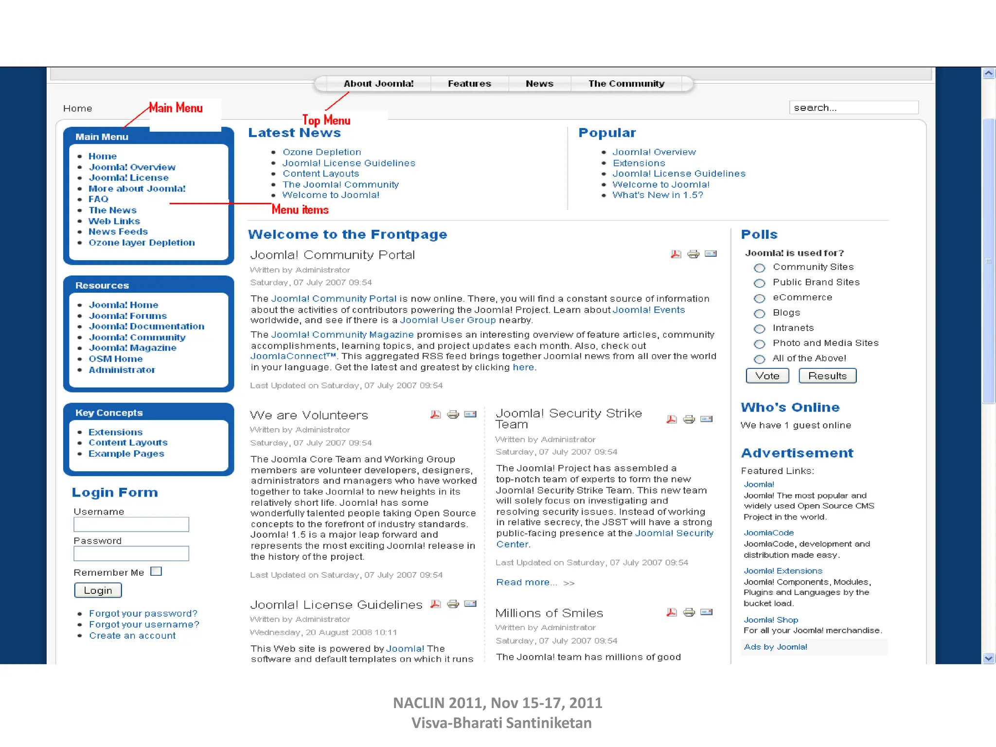 NACLIN 2011, Nov 15-17, 2011
Visva-Bharati Santiniketan
 