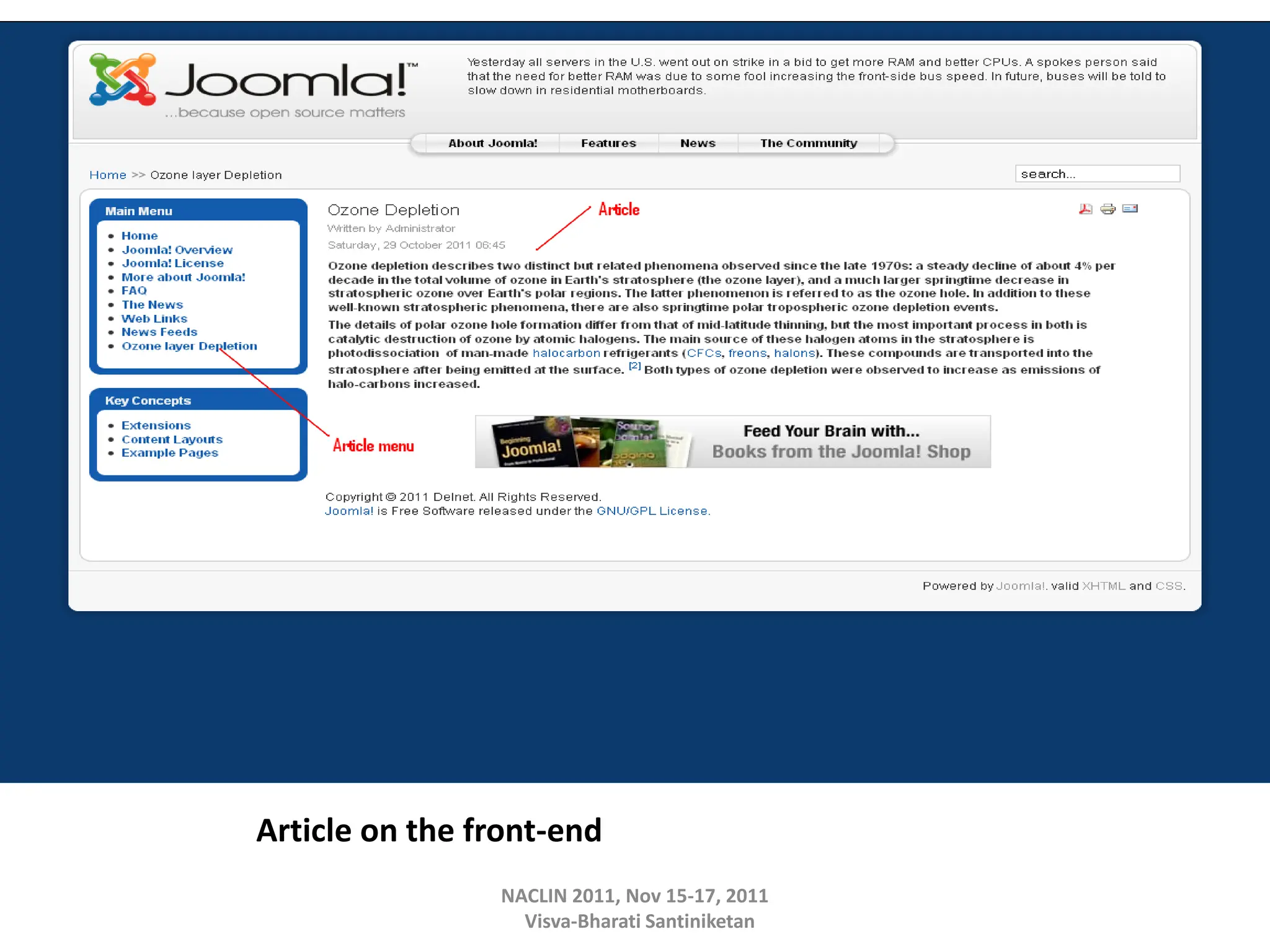 Article on the front-end
NACLIN 2011, Nov 15-17, 2011
Visva-Bharati Santiniketan
 