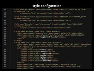 style configuration 