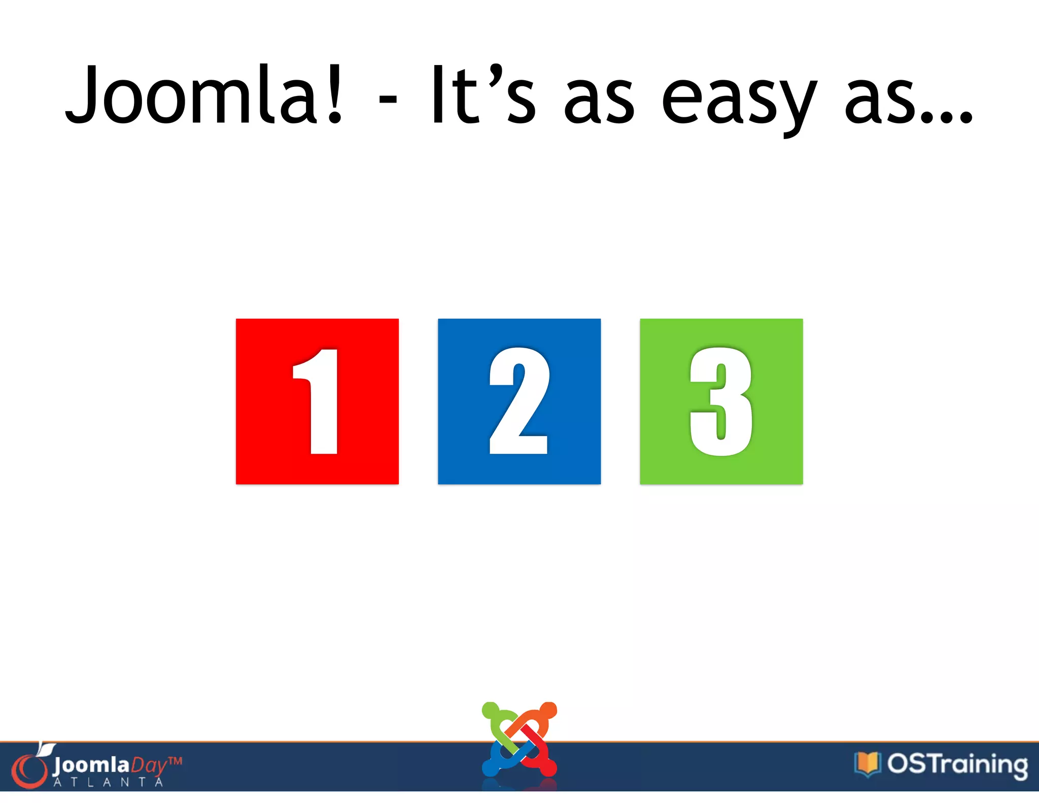 1 2 3
Joomla! - It’s as easy as…
 