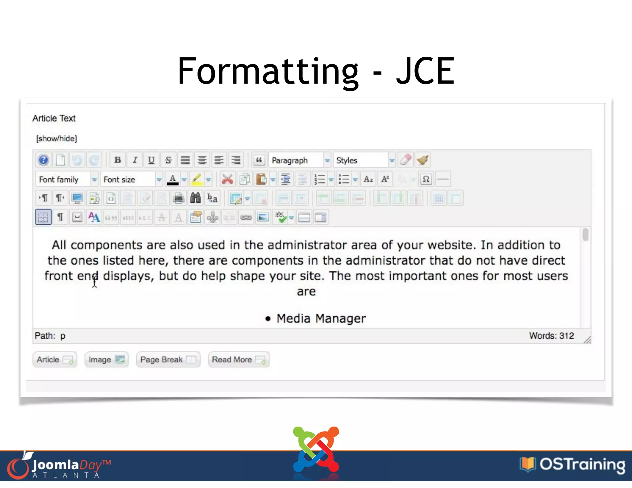 Formatting - JCE
 