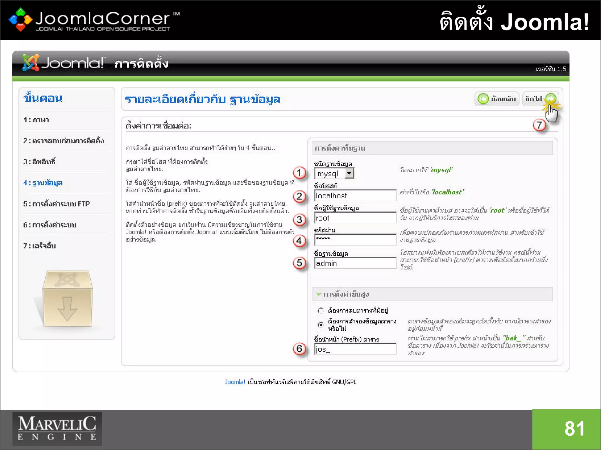 ติดตั้ง Joomla!
81
 