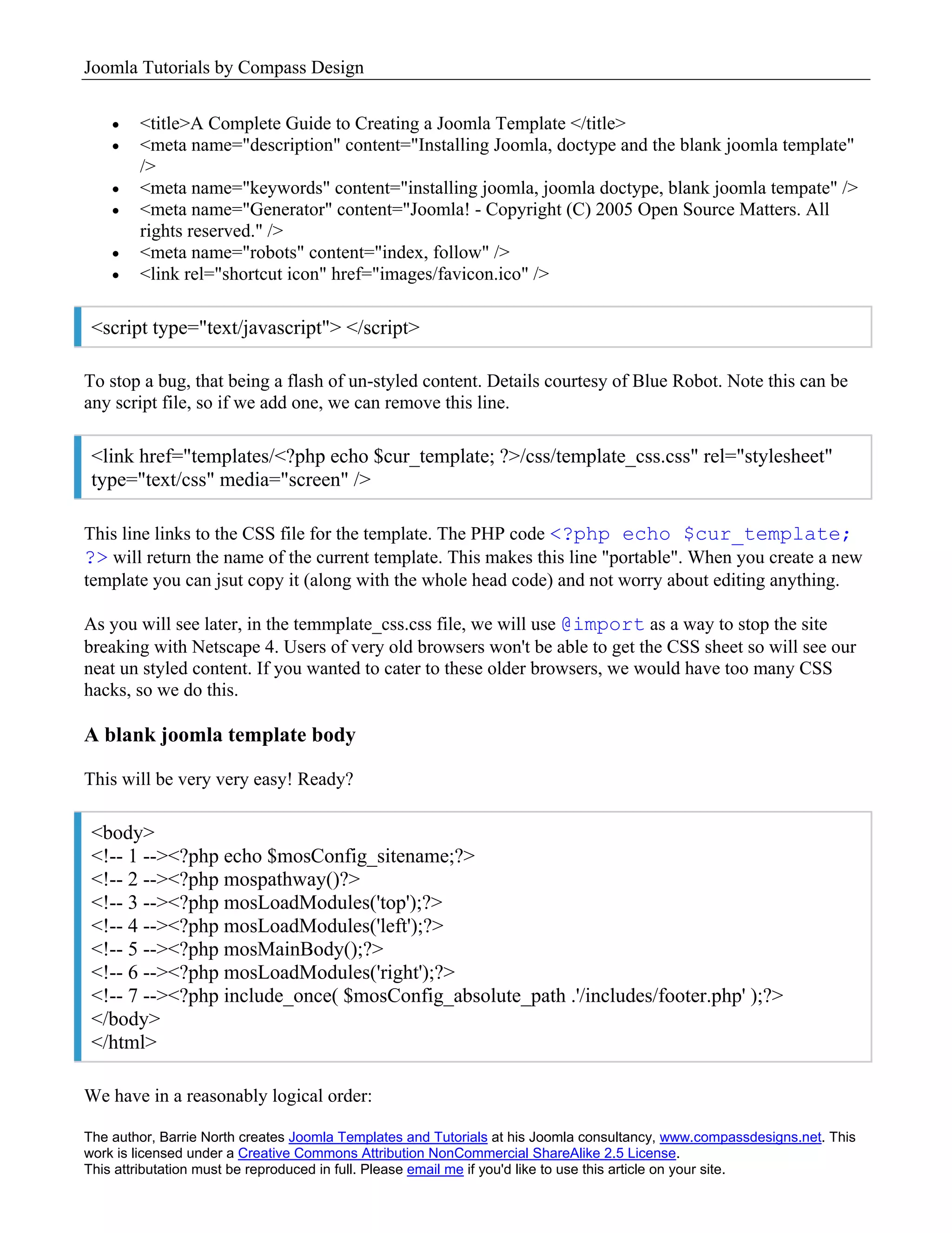 Joomla Template Tutorial