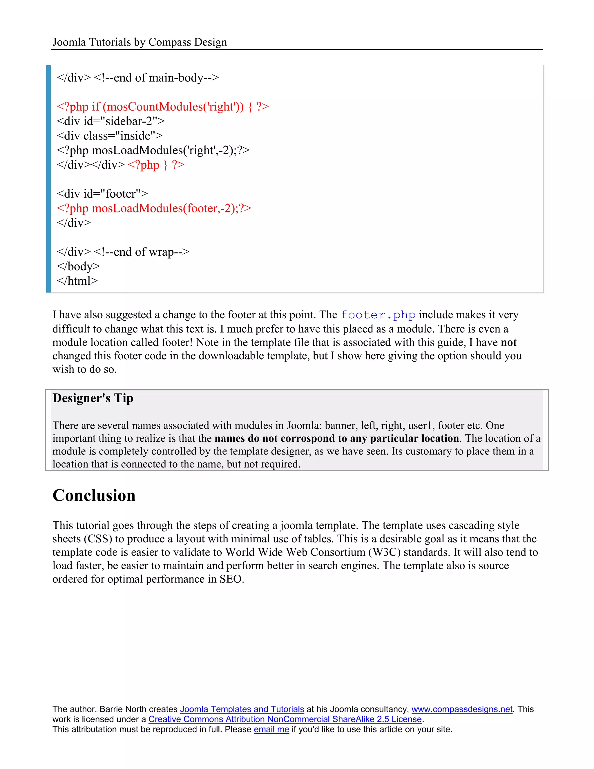 Joomla Template Tutorial