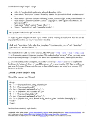 Joomla Template Tutorial