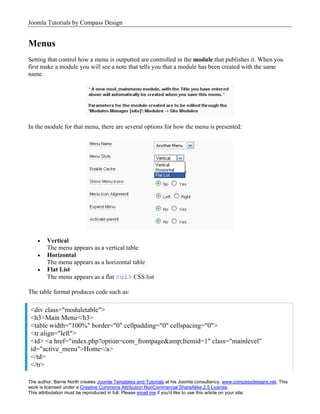 Joomla Template Tutorial
