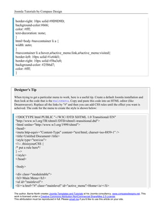 Joomla Template Tutorial
