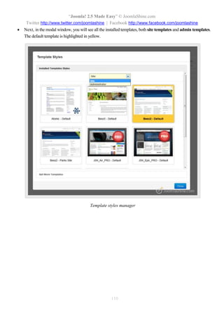 “Joomla 2.5 leicht gemacht” © JoomlaShine.com
Twitter http://www.twitter.com/joomlashine | Facebook http://www.facebook.com/joomlashine
110
Dann klicken Sie “Neu” in der Toolbar, um einen neuen Kontakt zu erstellen.
“Neu” anklicken, um einen neuen Kontakt zu erstellen
2. Dann füllen Sie den Titel Ihrer neuen Kontaktkategorie aus, zum Beispiel “ Administratorwebseite ”,
und speichern ihn beim Klicken “Speichern & Schließen”.
Neue Kontaktkategorie
 