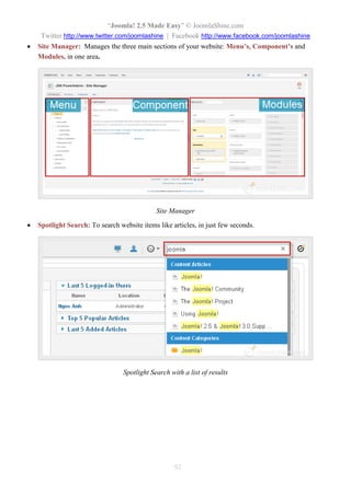 “Joomla 2.5 leicht gemacht” © JoomlaShine.com
Twitter http://www.twitter.com/joomlashine | Facebook http://www.facebook.com/joomlashine
92
“Templates” auswählen
4. Dann aktivieren Sie das Kontrollkästchen in der Nähe Ihres neuen Joomla-Templates und klicken Sie
im rechten oberen Menü auf das Symbol “Standard”, das das Standard- Template für Ihre Joomla
Webseite festlegt.
 