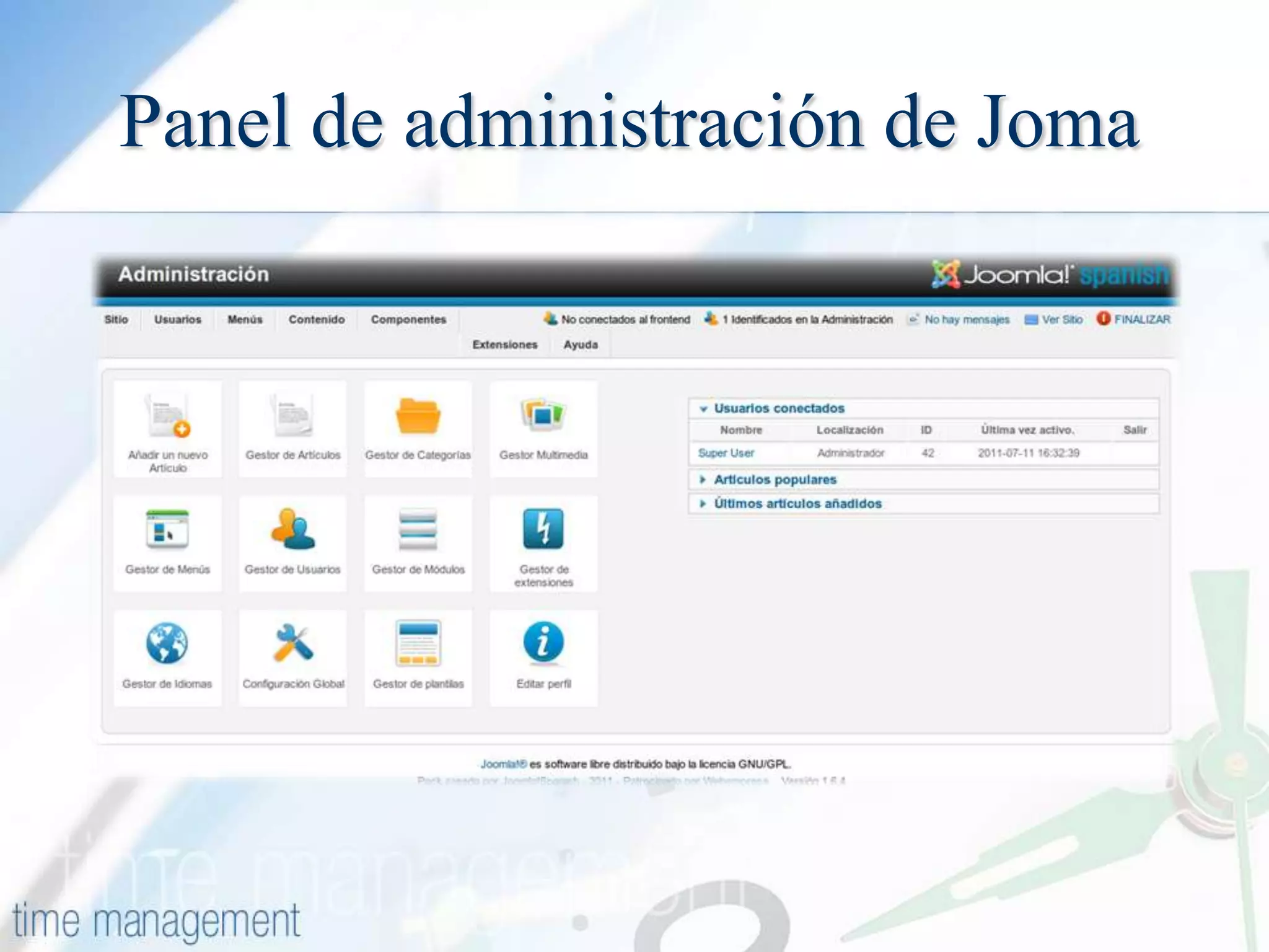 Panel de administración de Joma

 