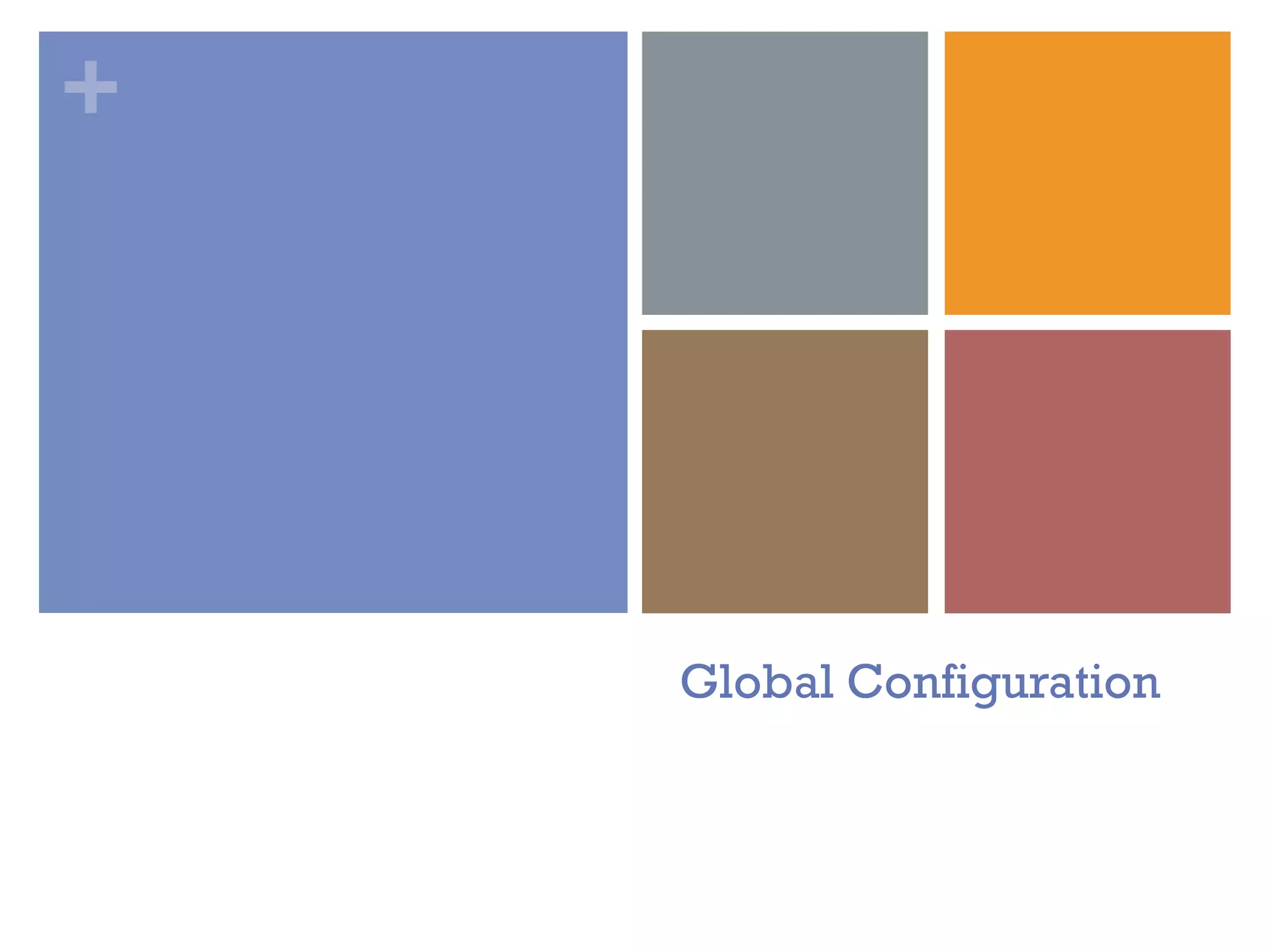 +
Global Configuration
 