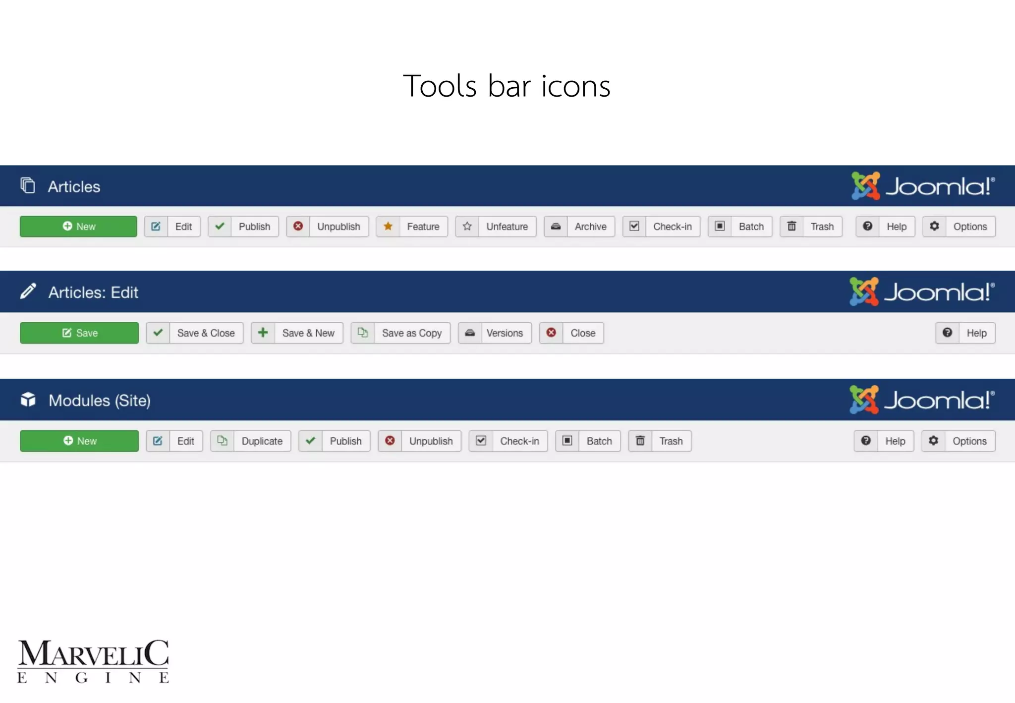 Tools bar icons
 