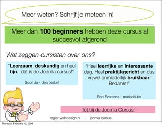 Joomla Cursus Starter