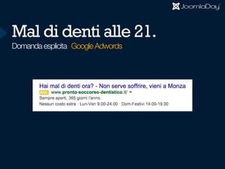 Mal di denti alle 21.
Google AdwordsDomanda esplicita
 