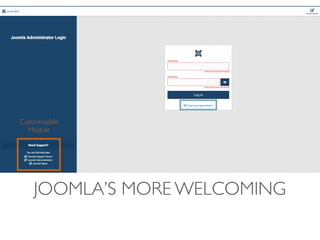 JOOMLA’S MORE WELCOMING
Customisable
Module
 