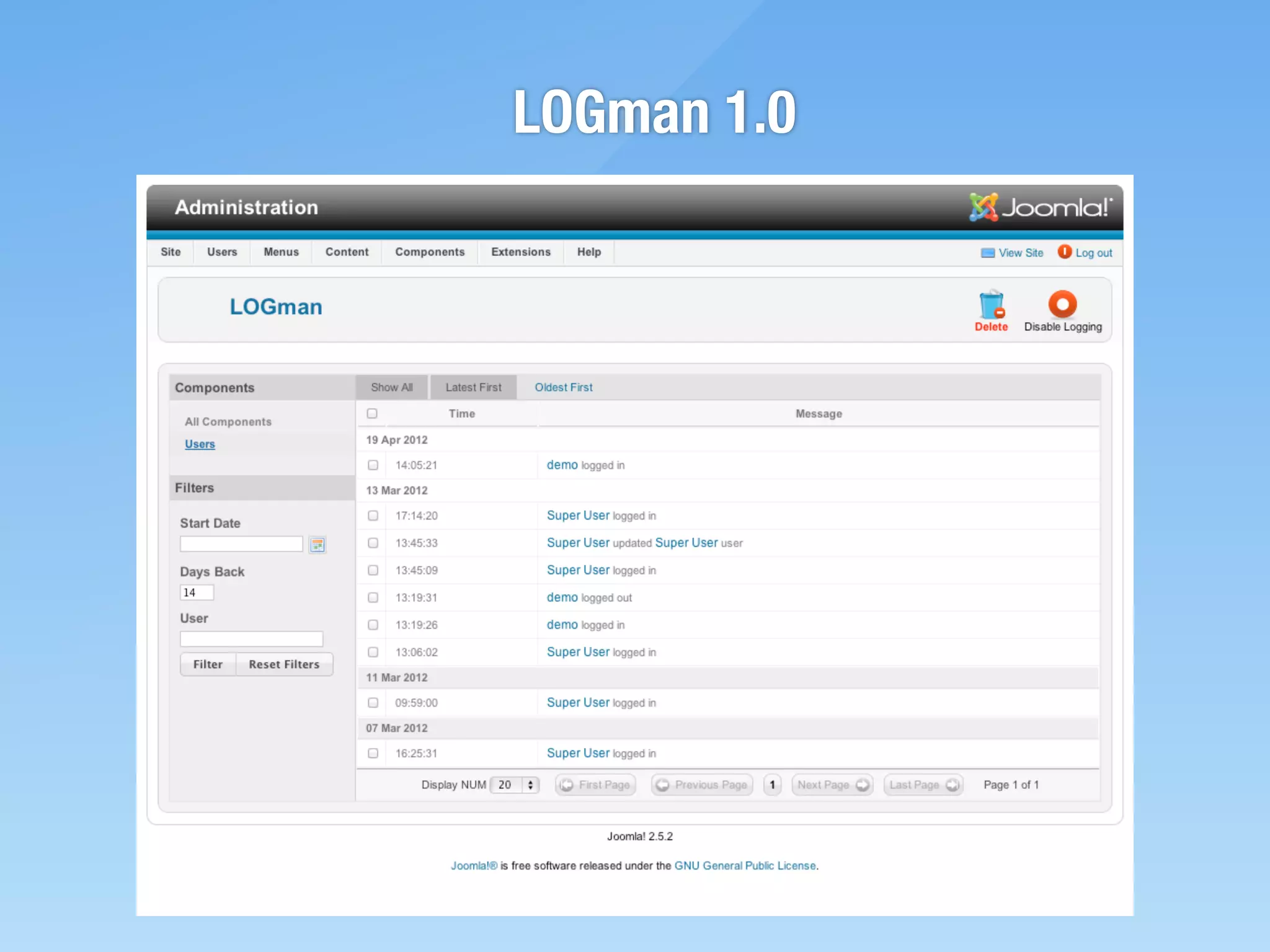 LOGman 1.0
 