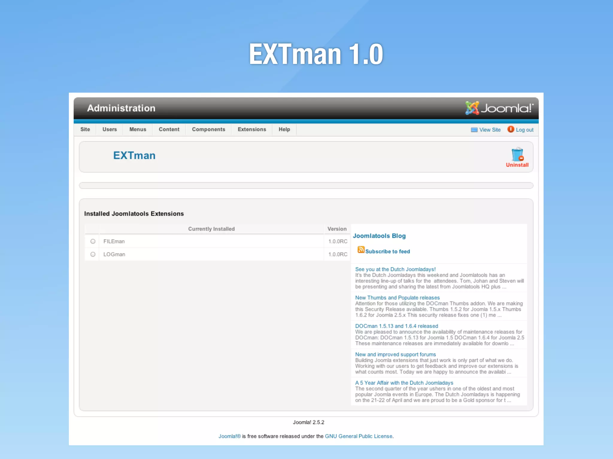 EXTman 1.0
 
