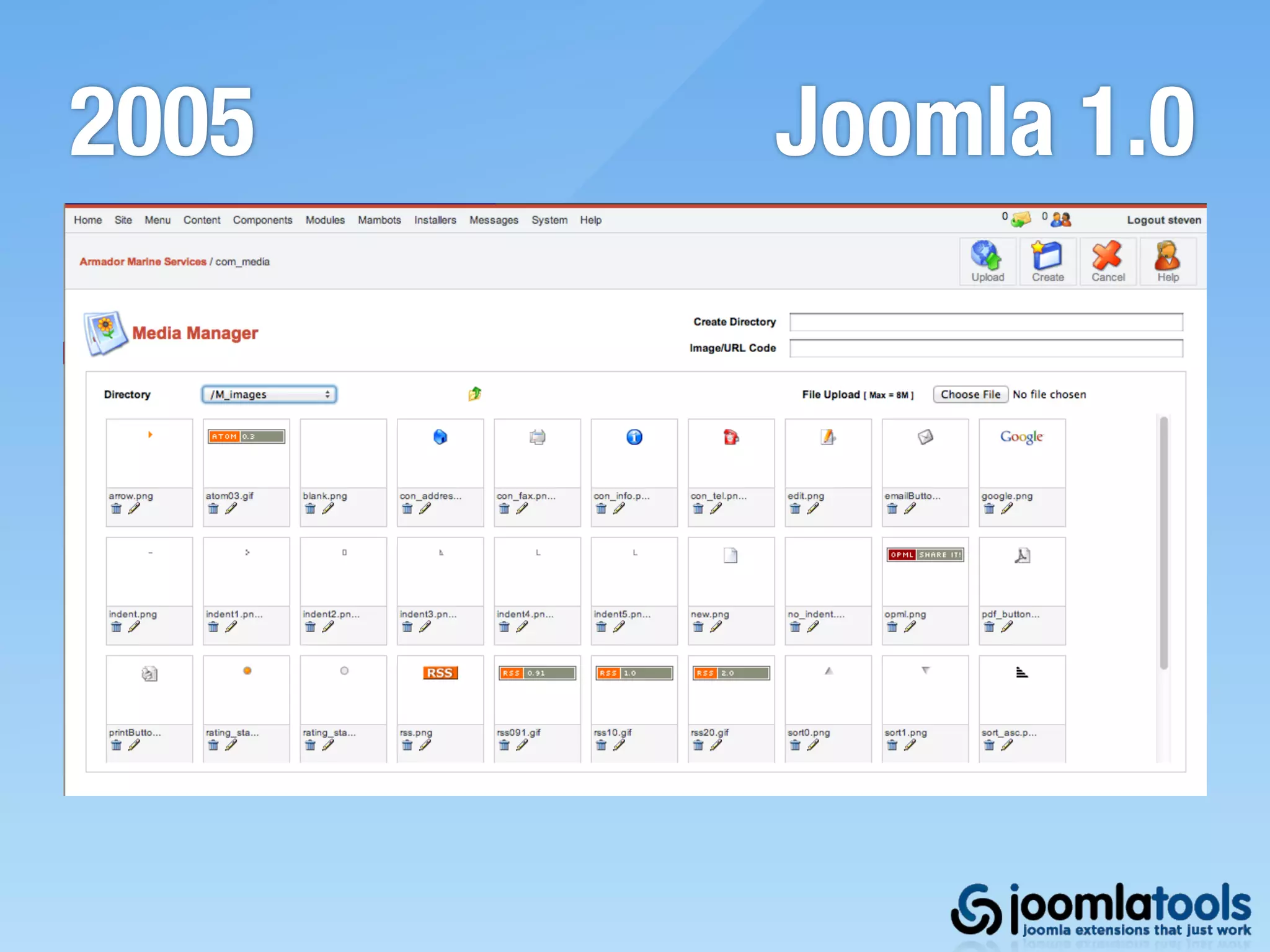 2005   Joomla 1.0
 
