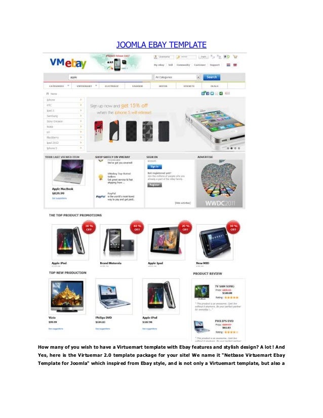 virtuemart ebay templates vituemart template
